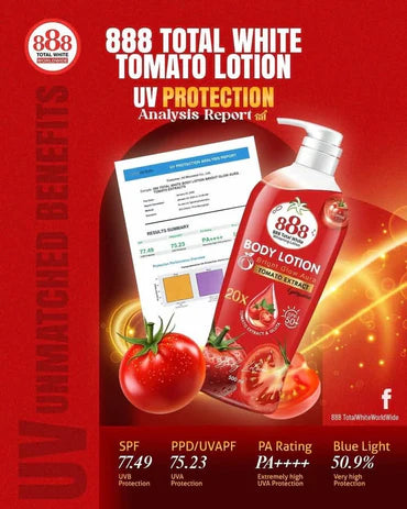 888 Total White Body Lotion Bright Glow Aura Tomato Extract 20X 500 mL